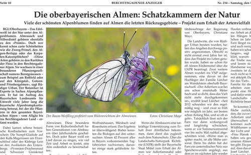 Ausschnitt aus Artikel Oberbayerische Almen.