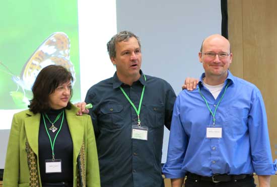 Foto vom Projektmanagement, von links Katalin Czippan, Christian Stettmer und Wolfram Adelmann.