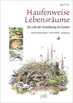 Titelbild mit gezeichnetem Haufen aus Totholz, Ästen und Gestrüpp. Auf der Seite sind Fotos von kleinen Tieren abgebildet, die diesen Haufen als Lebensraum nutzen.