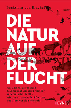Auf dem in Rot gestaltetem Titelbild sind die Karikaturen von wandernden Wildtieren zu sehen.