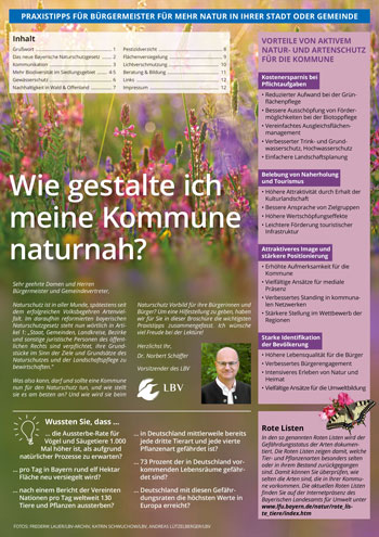 Vorwort sowie Inhaltsverzeichnis und Kurzvorstellung der in der Broschüre angesprochenen Themen auf dem Hintergrund einer bunt blühenden Wiese.