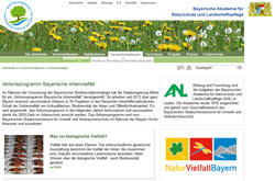 Übersichtsseite des Bereichs Biologische Vielfalt im ANL-Webangebot.