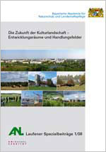 Titelblatt Laufener Spezialbeiträge 1/2008 (Fotos von verschiedenen Landschaften zum Thema Kulturlandschaft.)