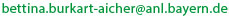 Bitte geben Sie die E-Mail-Adresse entsprechend dem Muster ein. Sie setzen sich aus vorname.name@anl.bayern.de zusammen.