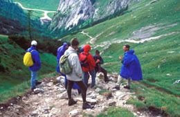 Seminar group in an alpine excursion course
