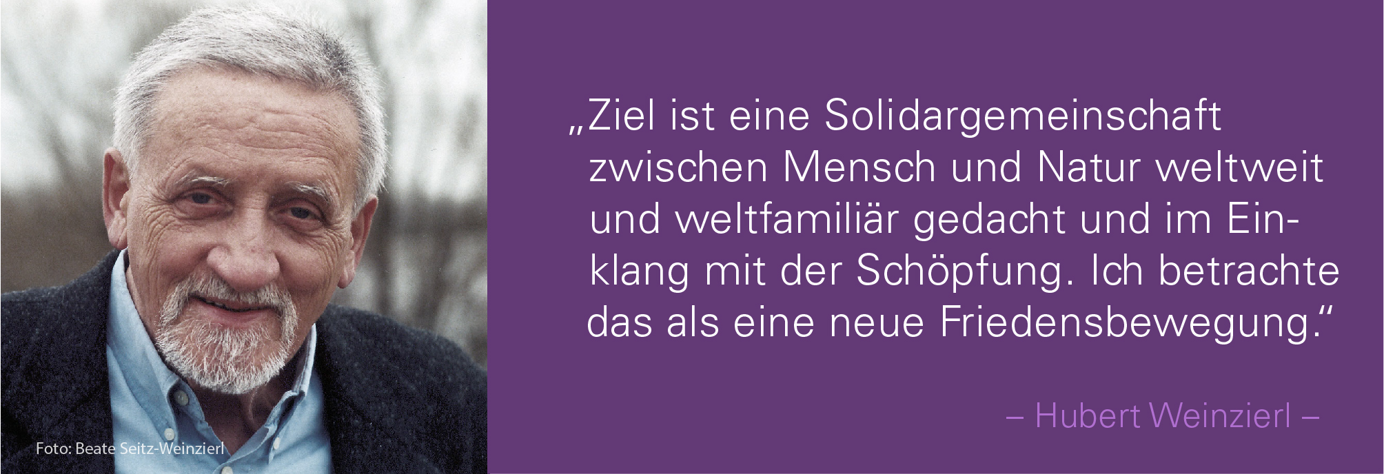 Ehepaar Colsman mit dem Zitat: Wir leben nicht nur von der Luft, wir leben auch vom Boden, von den 20 Zentimetern da oben. In einer Handvoll Erde sind mehr Lebewesen als Menschen auf der ganzen Erde.