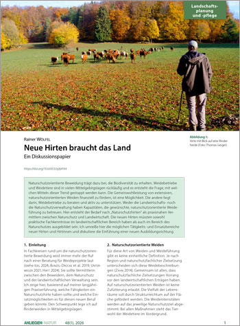 Titelbild des Artikels in Anliegen Natur.