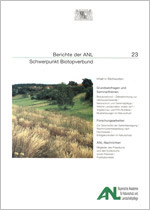 Titelblatt Berichte der ANL Band 23 (Biotopverbund mit Silbergrasfluren, Feuchtwiesen, Kleingewässern und Streuobst.)