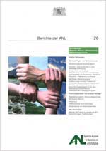 Titelblatt Berichte der ANL Band 26 (Vier Hände greifen so ineinander, dass sie ein Rechteck bilden. Dies soll das Hand-in-Hand von Allmende verdeutlichen.)