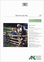 Titelblatt Berichte der ANL Band 27 (Älterer Mann steht mit drei Kindern an einem neu errichteten Zaun und bedrachtet diesen näher).