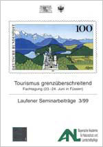 Titelblatt Laufener Seminarbeiträge 3/1999 (Briefmarke mit Schloss Neuschwanstein und Umgebung.)