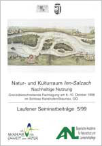 Titelblatt Laufener Seminarbeiträge 5/1999 (Gemaltes Bild über den noch gänzlich unregulierten Inn im Bereich Aigen.)